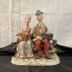 Vintage Couple Figurine on Bench
